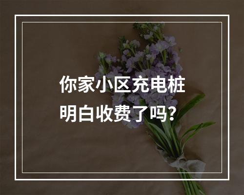 你家小区充电桩明白收费了吗？