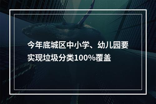 今年底城区中小学、幼儿园要实现垃圾分类100%覆盖