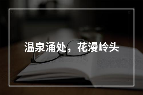 温泉涌处，花漫岭头