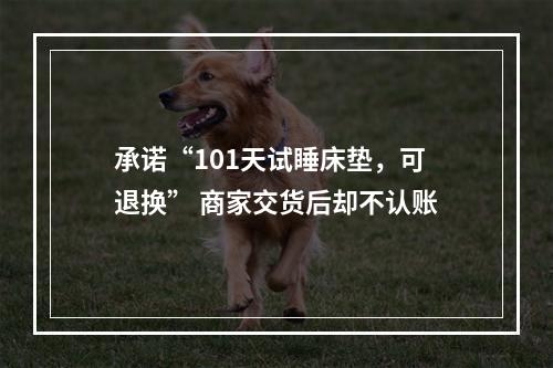 承诺“101天试睡床垫，可退换” 商家交货后却不认账