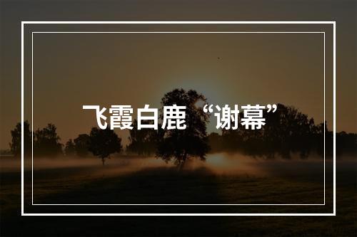 飞霞白鹿“谢幕”