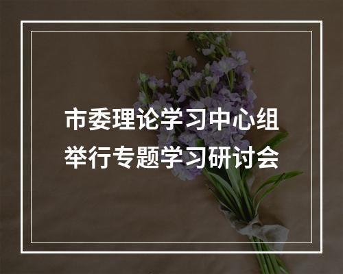 市委理论学习中心组举行专题学习研讨会