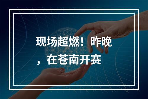 现场超燃！昨晚，在苍南开赛