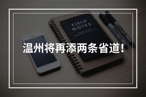 温州将再添两条省道！