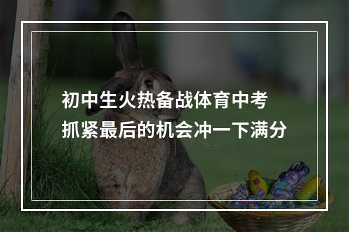 初中生火热备战体育中考 抓紧最后的机会冲一下满分