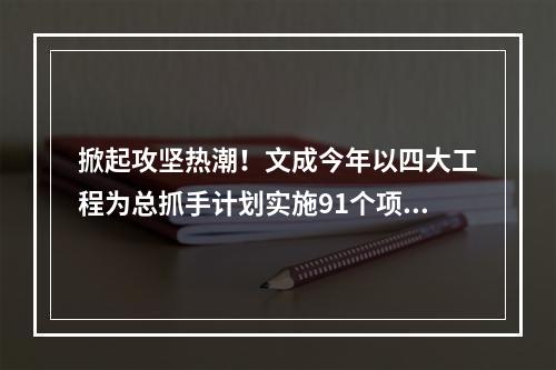 掀起攻坚热潮！文成今年以四大工程为总抓手计划实施91个项目