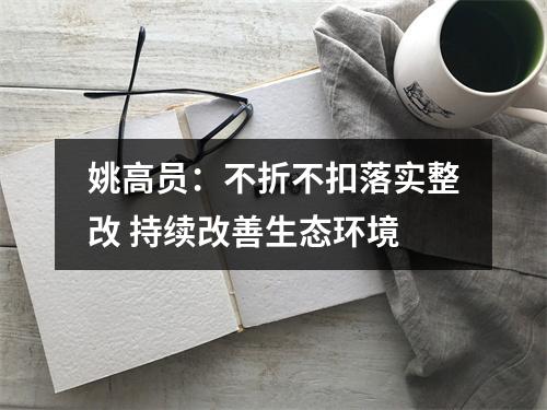 姚高员：不折不扣落实整改 持续改善生态环境