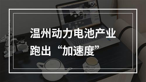 温州动力电池产业跑出“加速度”