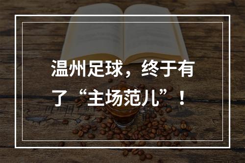 温州足球，终于有了“主场范儿”！