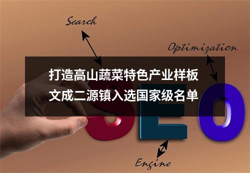 打造高山蔬菜特色产业样板 文成二源镇入选国家级名单