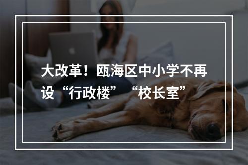 大改革！瓯海区中小学不再设“行政楼”“校长室”