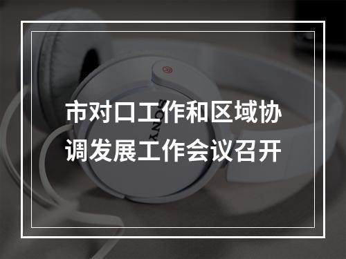 市对口工作和区域协调发展工作会议召开