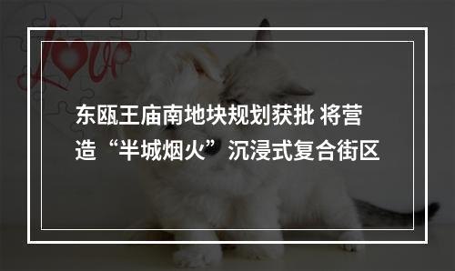 东瓯王庙南地块规划获批 将营造“半城烟火”沉浸式复合街区