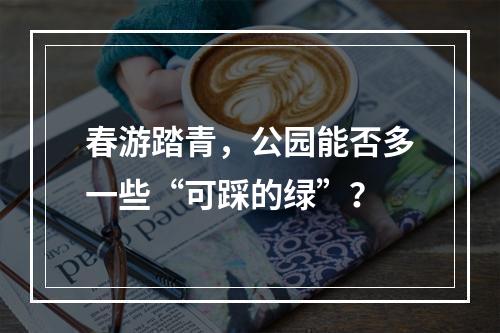 春游踏青，公园能否多一些“可踩的绿”？