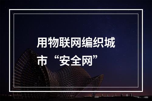 用物联网编织城市“安全网”