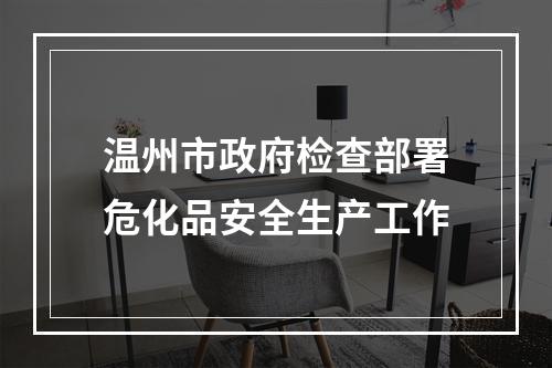温州市政府检查部署危化品安全生产工作