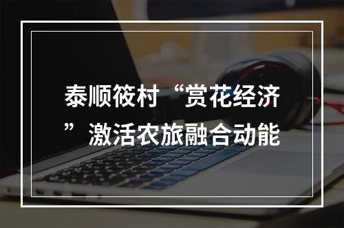 泰顺筱村“赏花经济”激活农旅融合动能