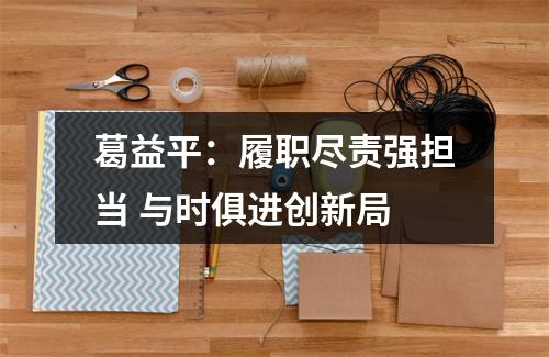 葛益平：履职尽责强担当 与时俱进创新局