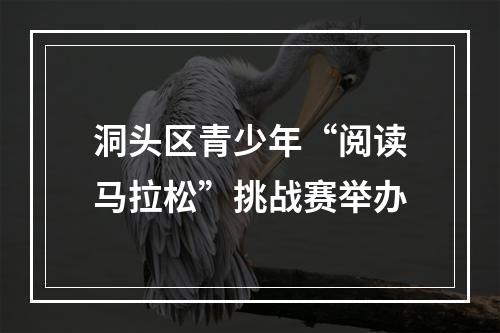 洞头区青少年“阅读马拉松”挑战赛举办