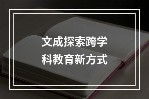 文成探索跨学科教育新方式