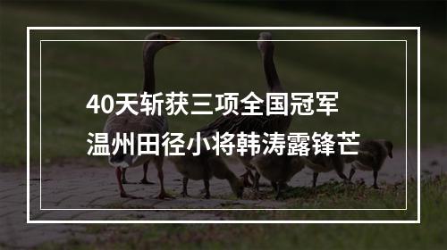 40天斩获三项全国冠军 温州田径小将韩涛露锋芒