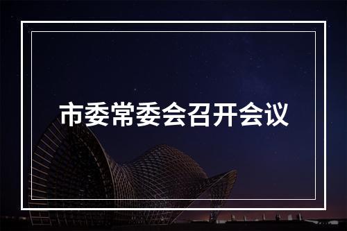 市委常委会召开会议