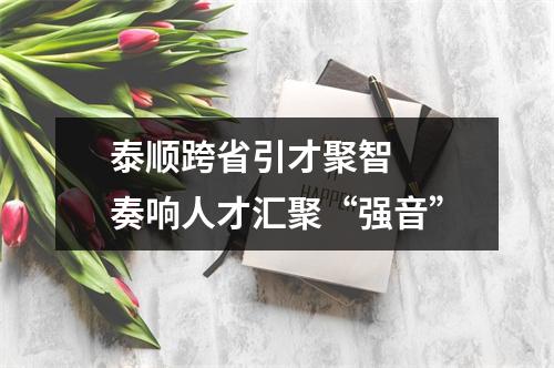 泰顺跨省引才聚智  奏响人才汇聚“强音”