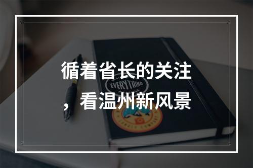 循着省长的关注，看温州新风景