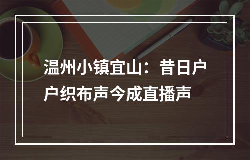 温州小镇宜山：昔日户户织布声今成直播声