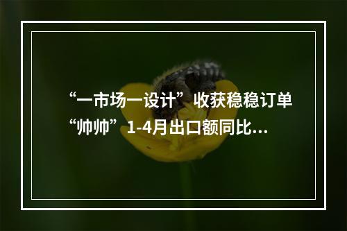“一市场一设计”收获稳稳订单 “帅帅”1-4月出口额同比翻倍增长