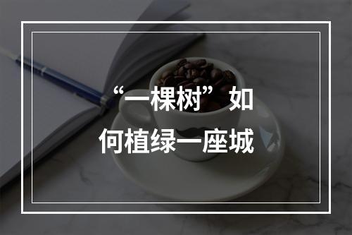 “一棵树”如何植绿一座城