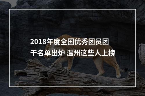2018年度全国优秀团员团干名单出炉 温州这些人上榜