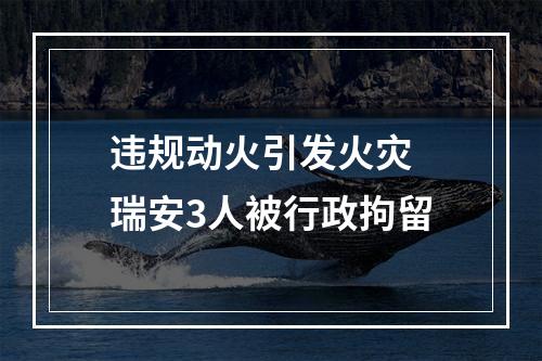 违规动火引发火灾 瑞安3人被行政拘留