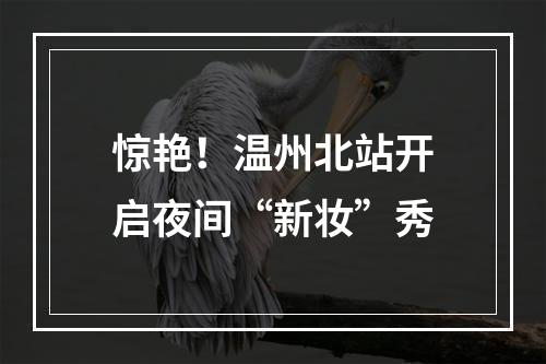 惊艳！温州北站开启夜间“新妆”秀