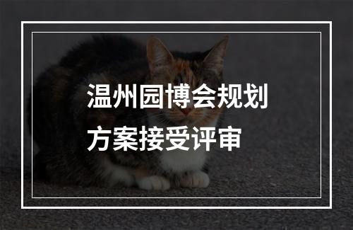 温州园博会规划方案接受评审