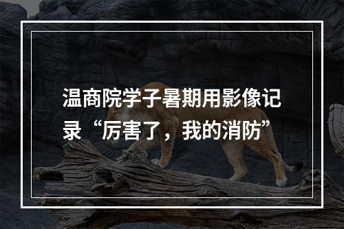 温商院学子暑期用影像记录“厉害了，我的消防”