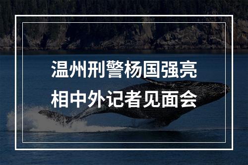 温州刑警杨国强亮相中外记者见面会