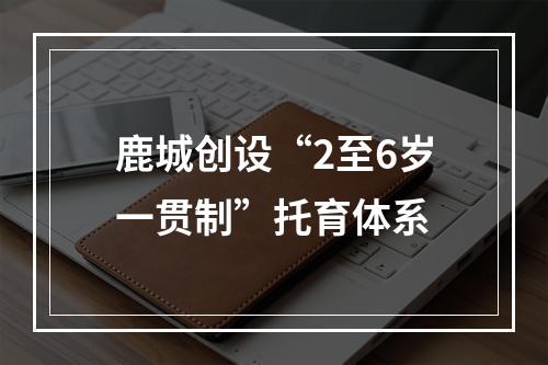 鹿城创设“2至6岁一贯制”托育体系
