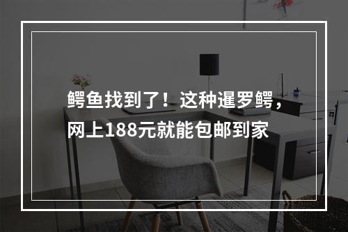 鳄鱼找到了！这种暹罗鳄，网上188元就能包邮到家