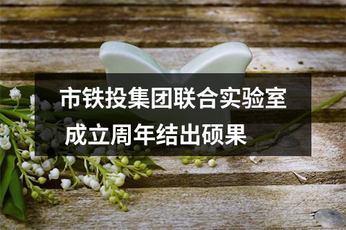 市铁投集团联合实验室 成立周年结出硕果