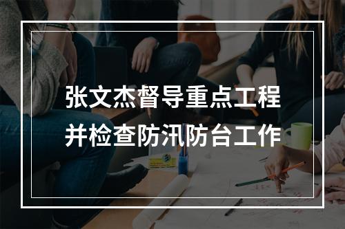 张文杰督导重点工程并检查防汛防台工作