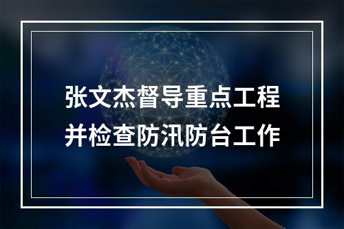 张文杰督导重点工程并检查防汛防台工作