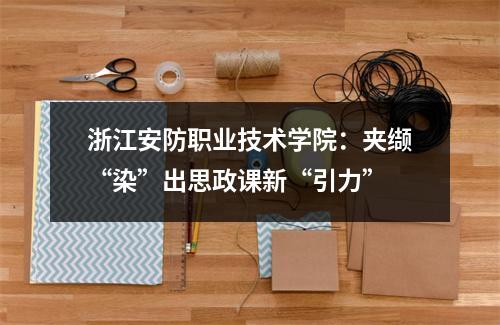 浙江安防职业技术学院：夹缬“染”出思政课新“引力”