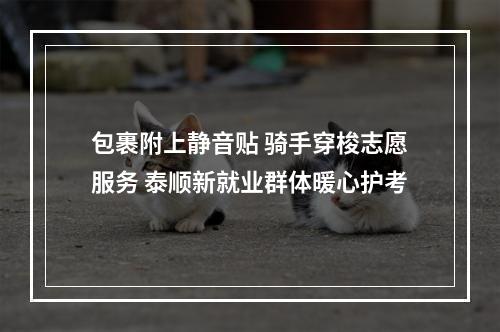 包裹附上静音贴 骑手穿梭志愿服务 泰顺新就业群体暖心护考