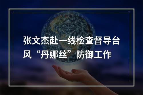张文杰赴一线检查督导台风“丹娜丝”防御工作