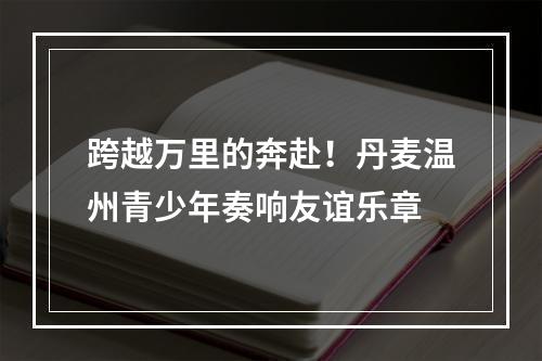 跨越万里的奔赴！丹麦温州青少年奏响友谊乐章