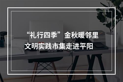 “礼行四季”金秋暖邻里  文明实践市集走进平阳