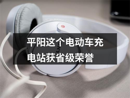 平阳这个电动车充电站获省级荣誉