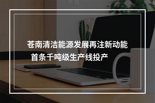 苍南清洁能源发展再注新动能  首条千吨级生产线投产