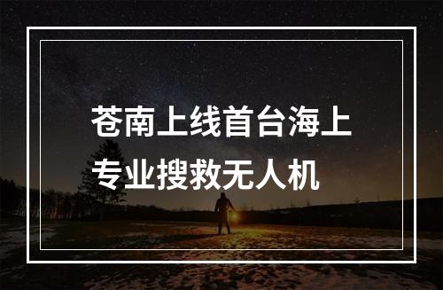 苍南上线首台海上专业搜救无人机